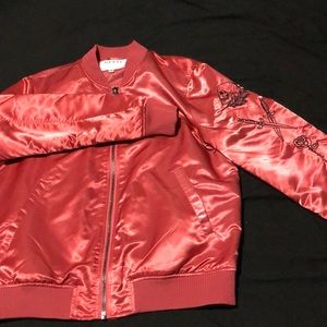GUESS bomber; salmon; size large